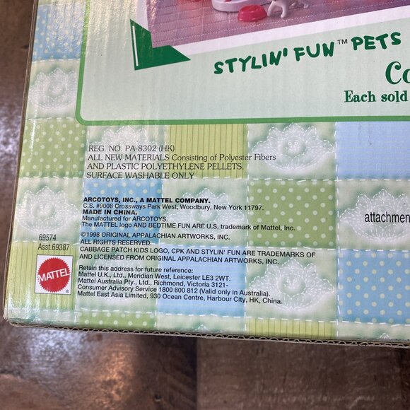 Vintage CABBAGE PATCH KIDS: PETS STYLIN FUN PLAYSET (MATTEL 1998). BRAND NEW NIB - Picture 13 of 16